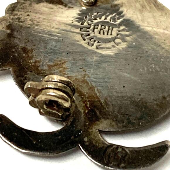 Vintage Taxco Mexico 925 Sterling Silver Abalone Puffer Angel Fish Pin - Picture 3 of 6